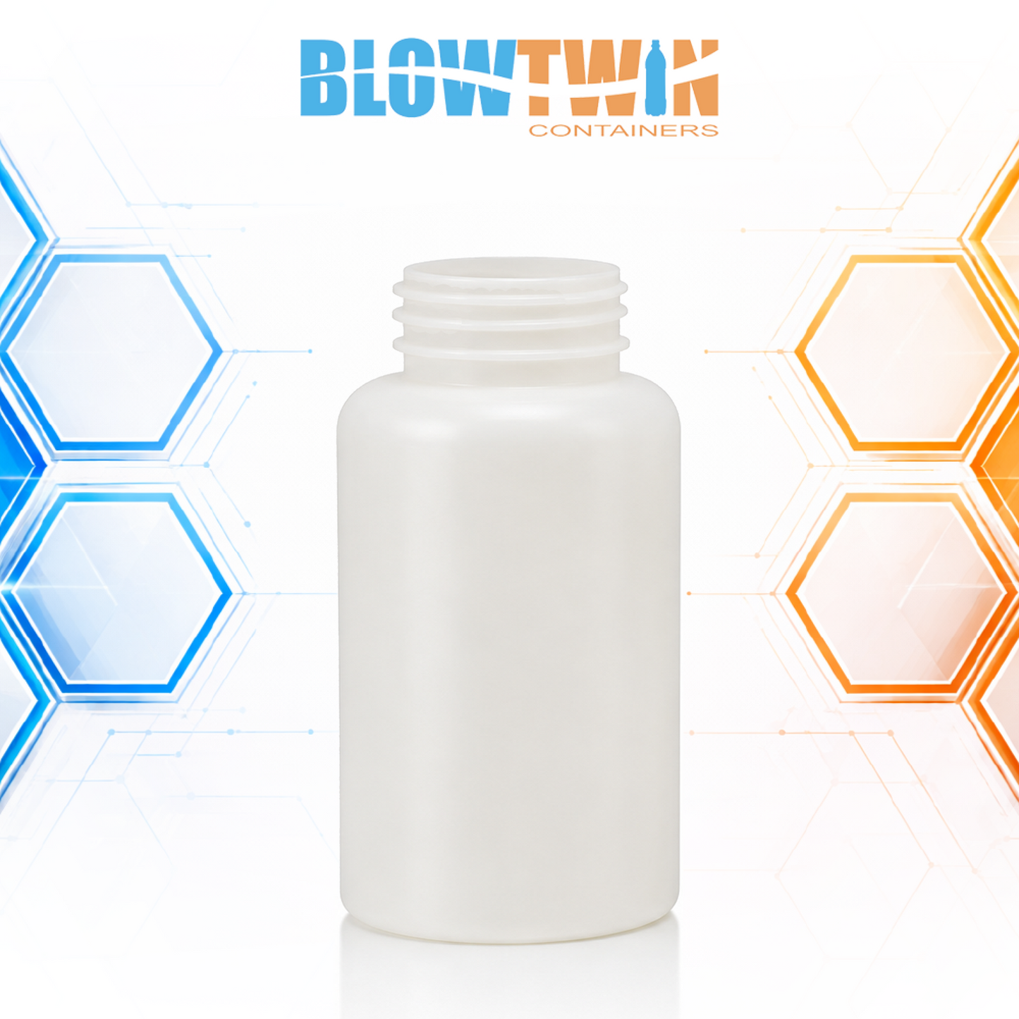 200cc Natural HDPE Hinge Guard pill packer bottle 38-400 neck finish