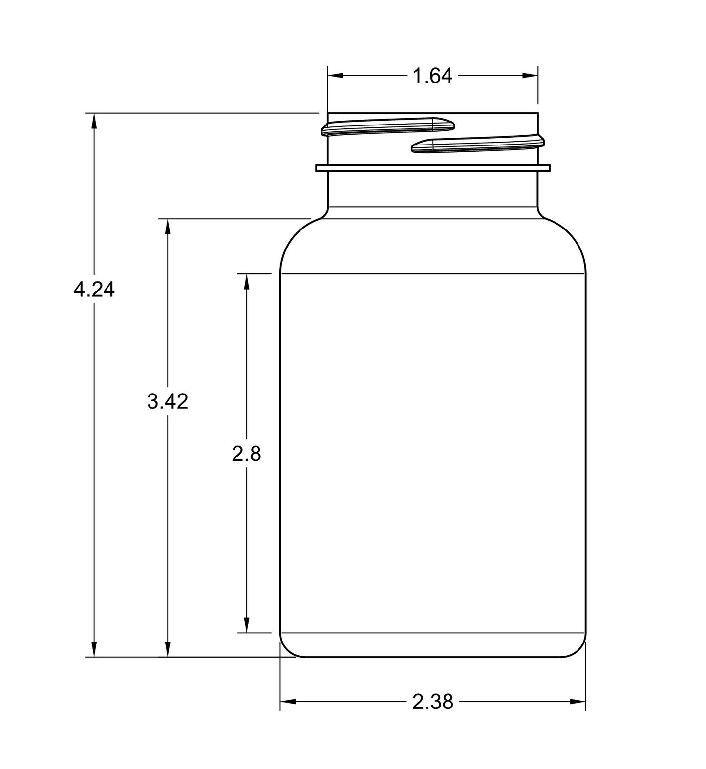 225cc PET Packer Bottle – 45/400 Neck Finish