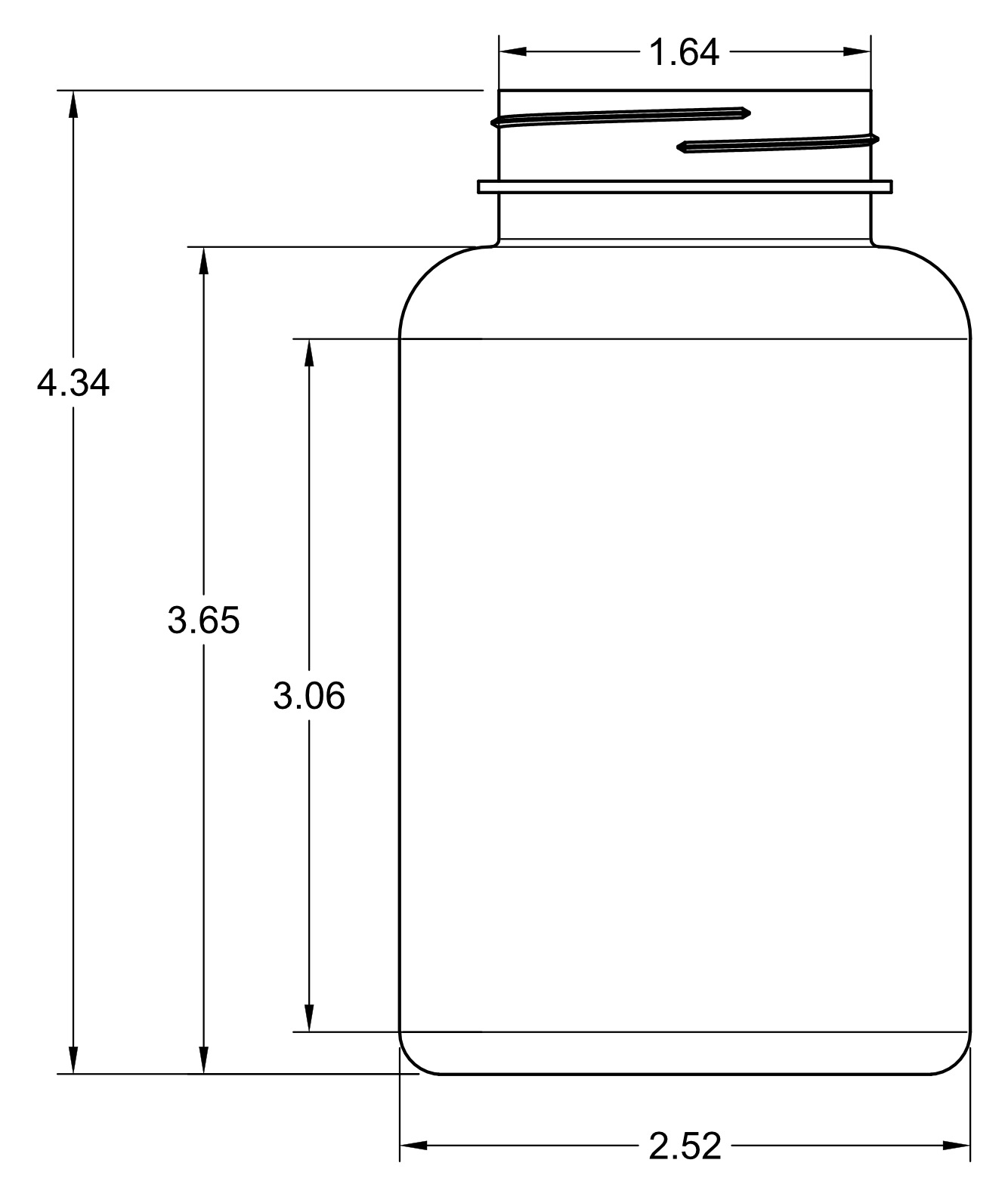 250cc PET Packer Bottle – 45/400 Neck Finish
