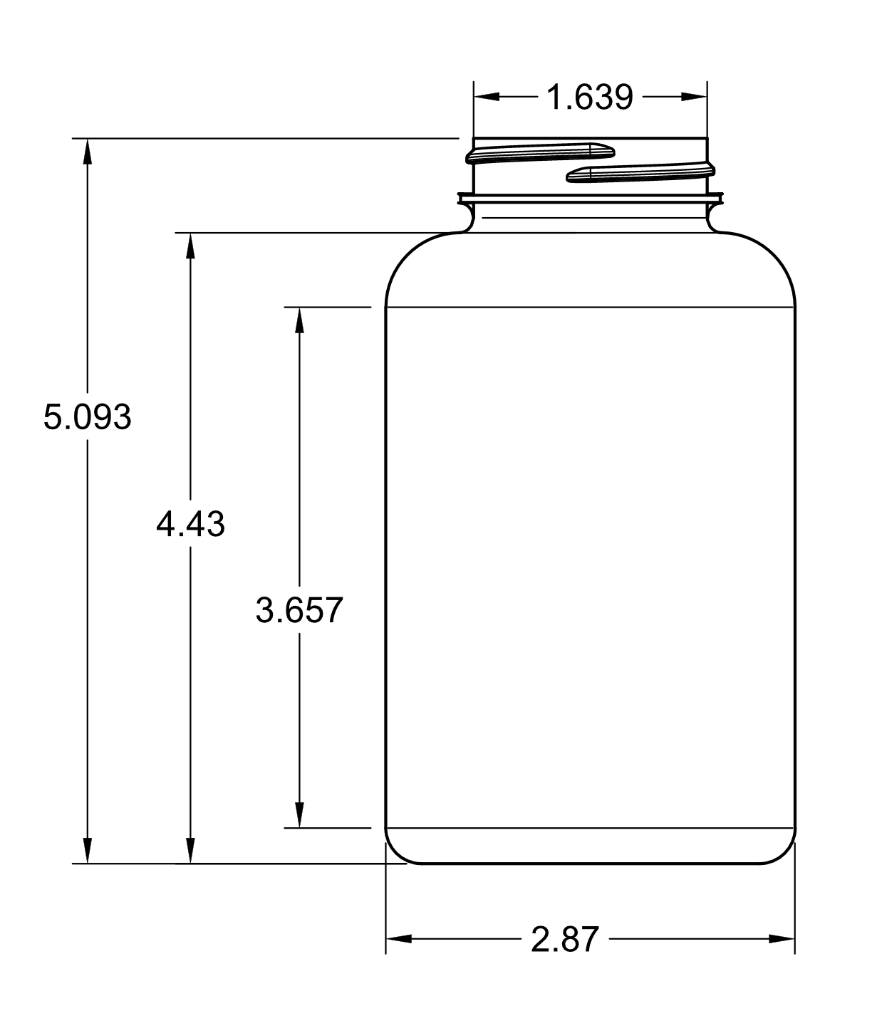 400cc PET plastic pill packer bottle 45-400 neck finish