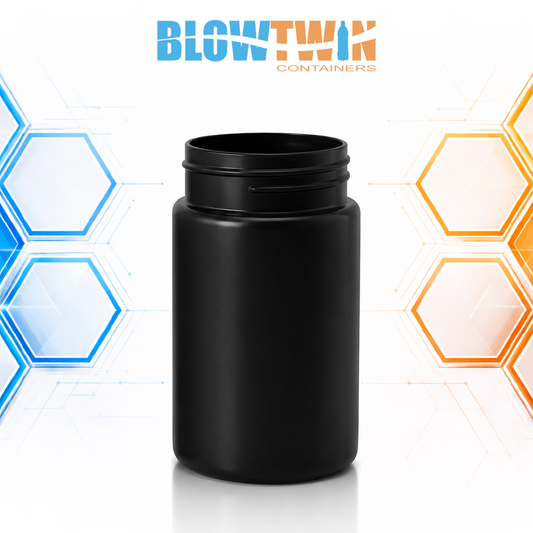 10oz Black HDPE Jar bottle 63-485 neck finish