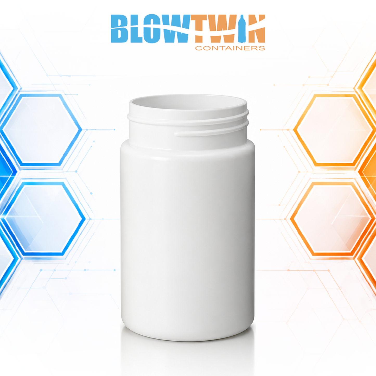 10oz White HDPE Jar bottle 63-485 neck finish