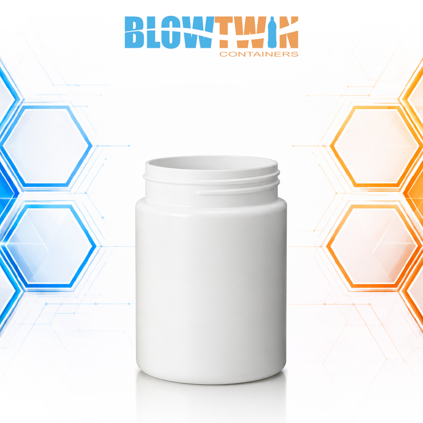 8oz White HDPE Jar bottle 63-485 neck finish