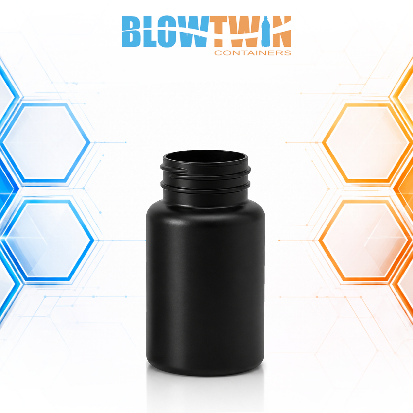 120cc Black HDPE pill packer bottle 38-400 neck finish