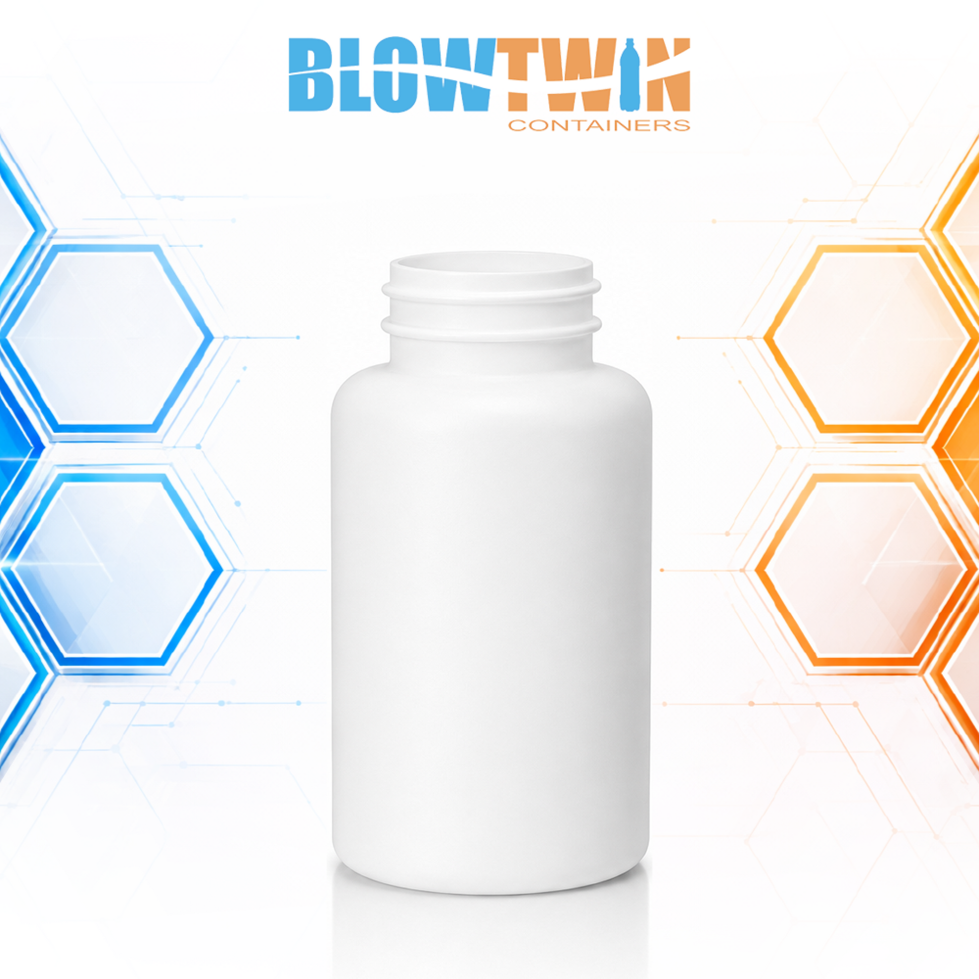 200cc White HDPE pill packer bottle 38-400 neck finish