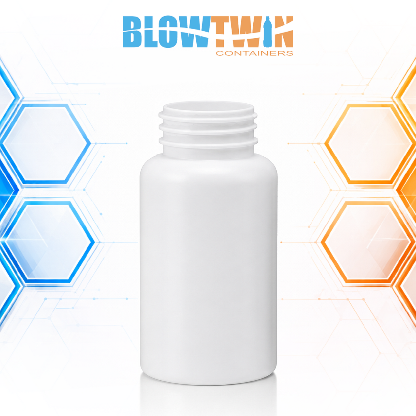 200cc White HDPE Hinge Guard pill packer bottle 38-400 neck finish