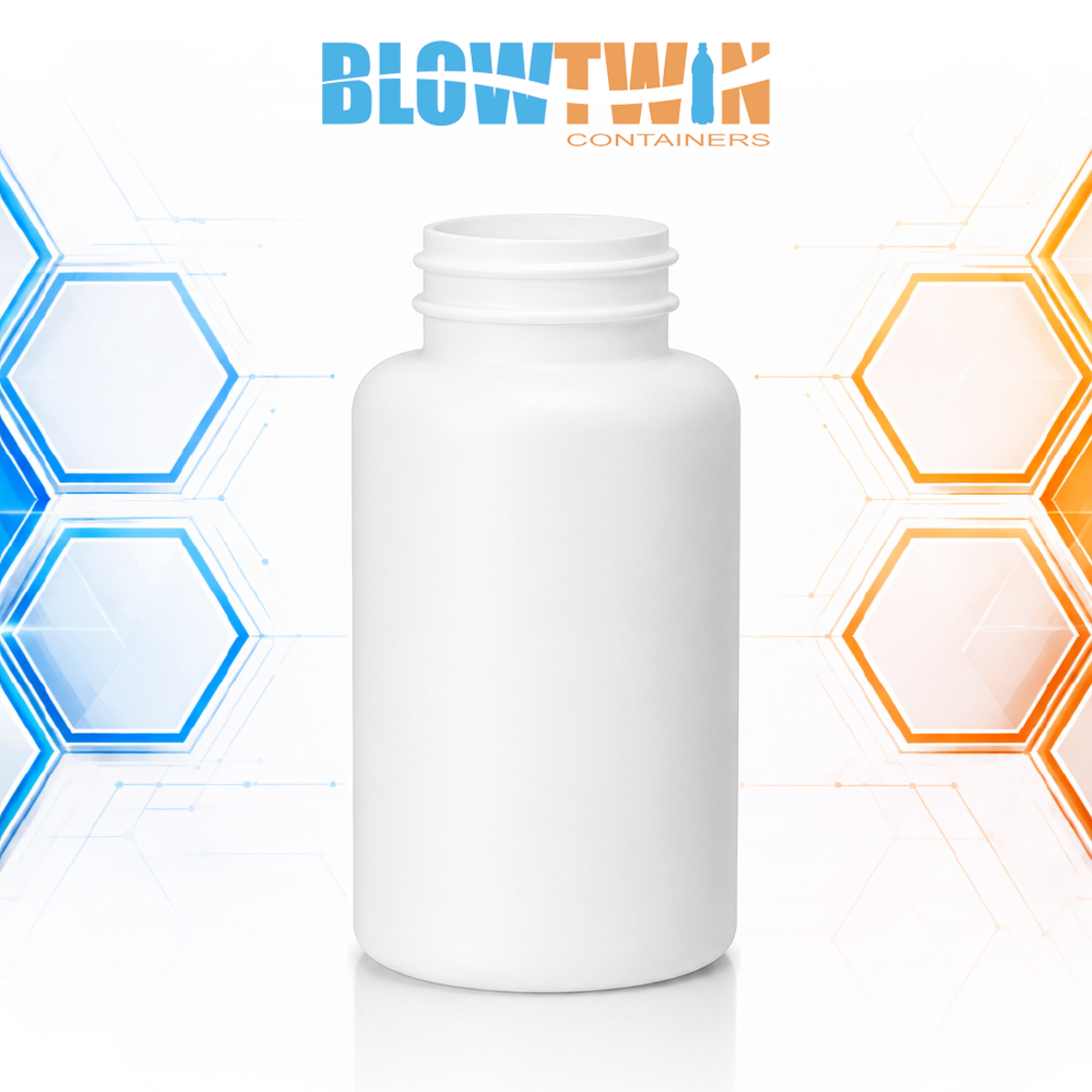 250cc White HDPE pill packer bottle 38-400 neck finish
