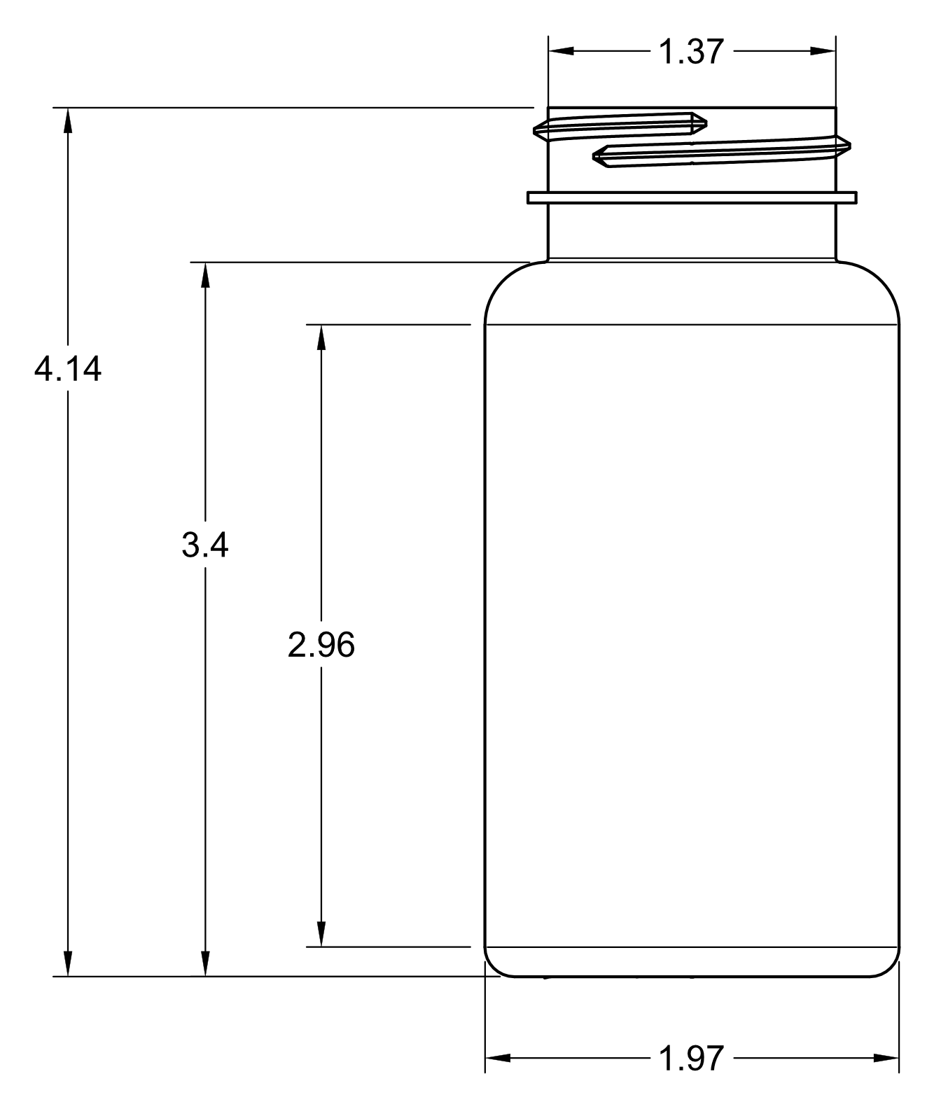 150cc PET Packer Bottle – 38/400 Neck Finish
