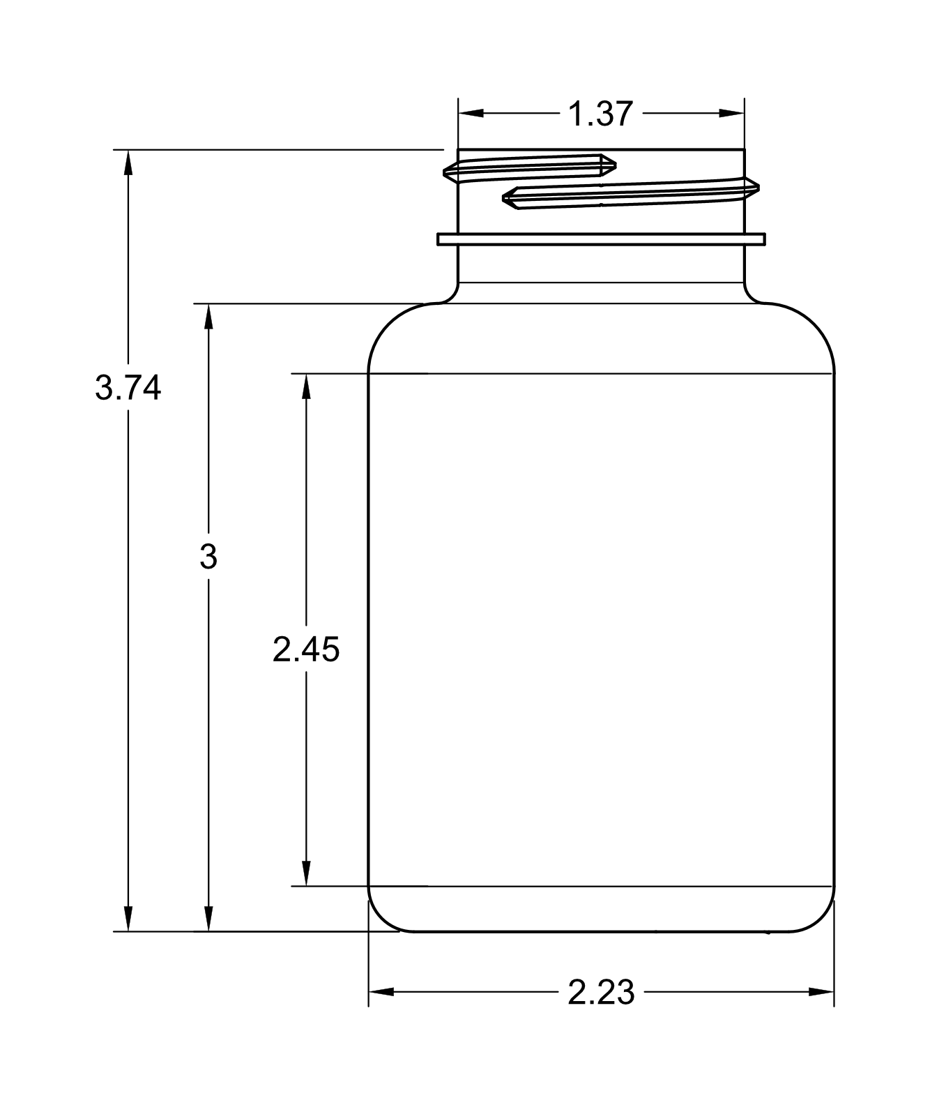 175cc PET Packer Bottle – 38/400 Neck Finish