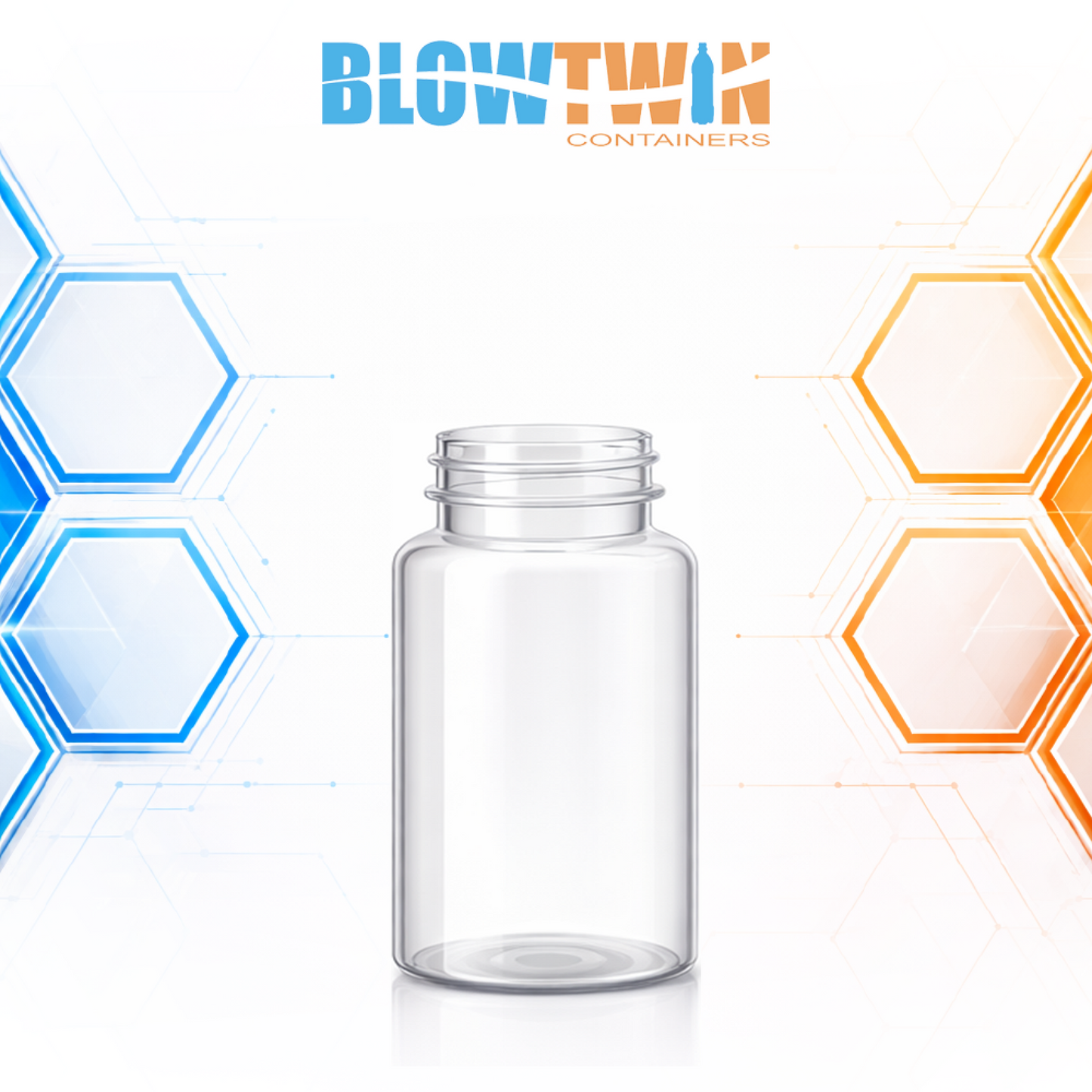 100cc Clear PET pill packer bottle 38-400 neck finish