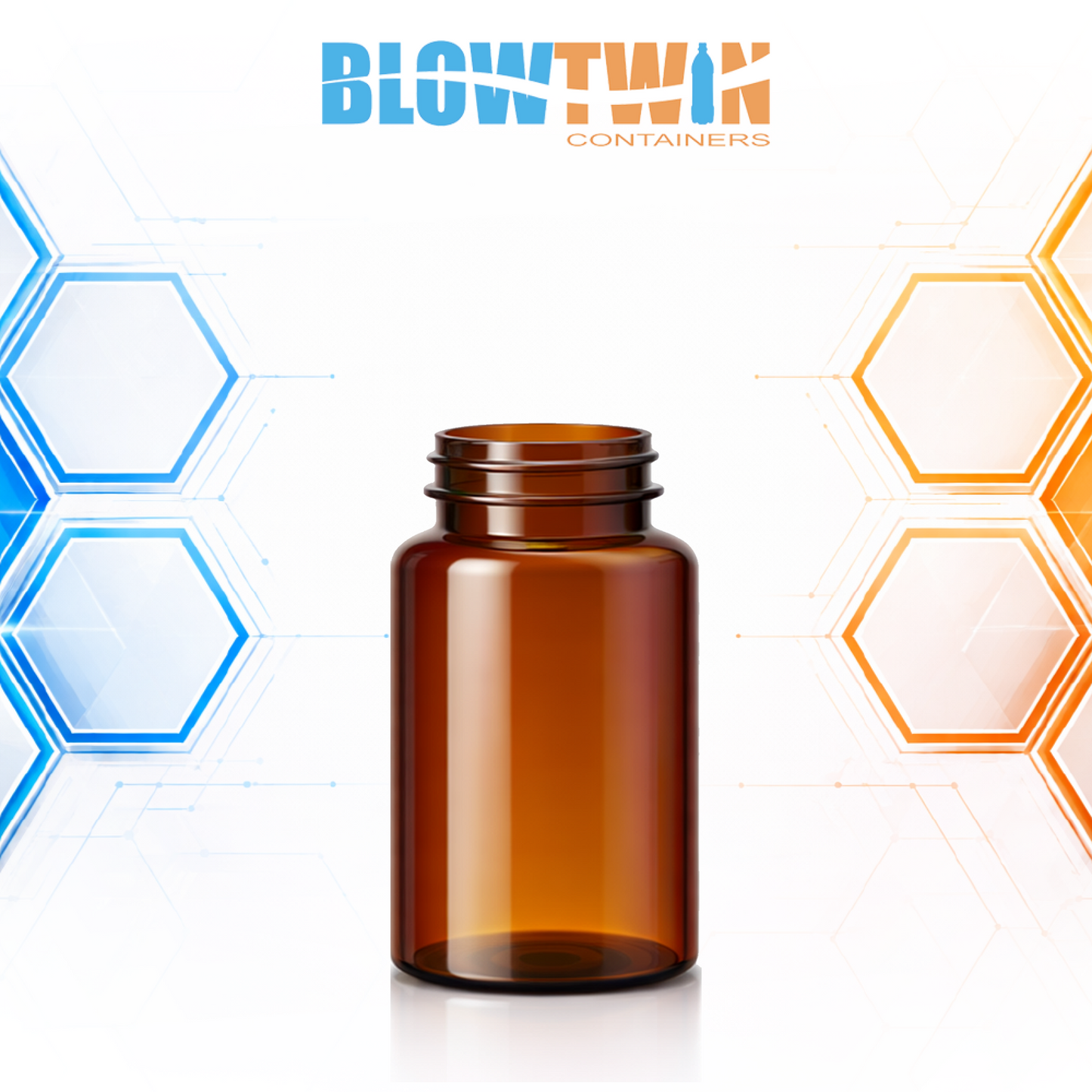 100cc Amber PET pill packer bottle 38-400 neck finish