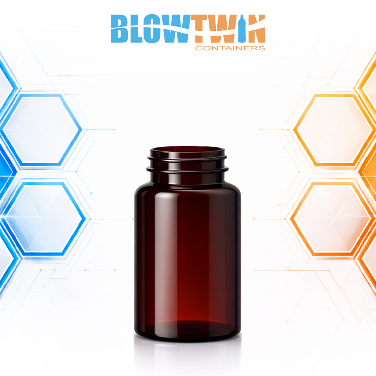 100cc Dark Amber PET pill packer bottle 38-400 neck finish