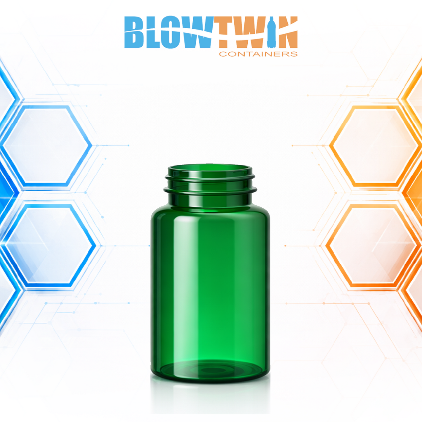 100cc Green PET pill packer bottle 38-400 neck finish