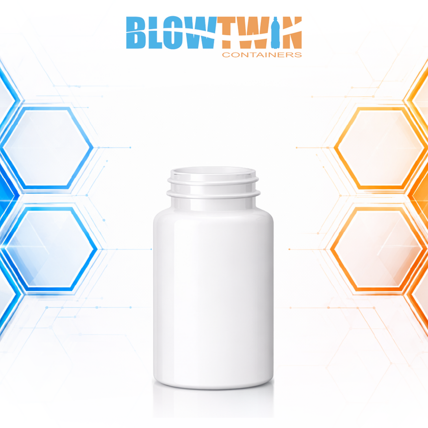 100cc White PET pill packer bottle 38-400 neck finish