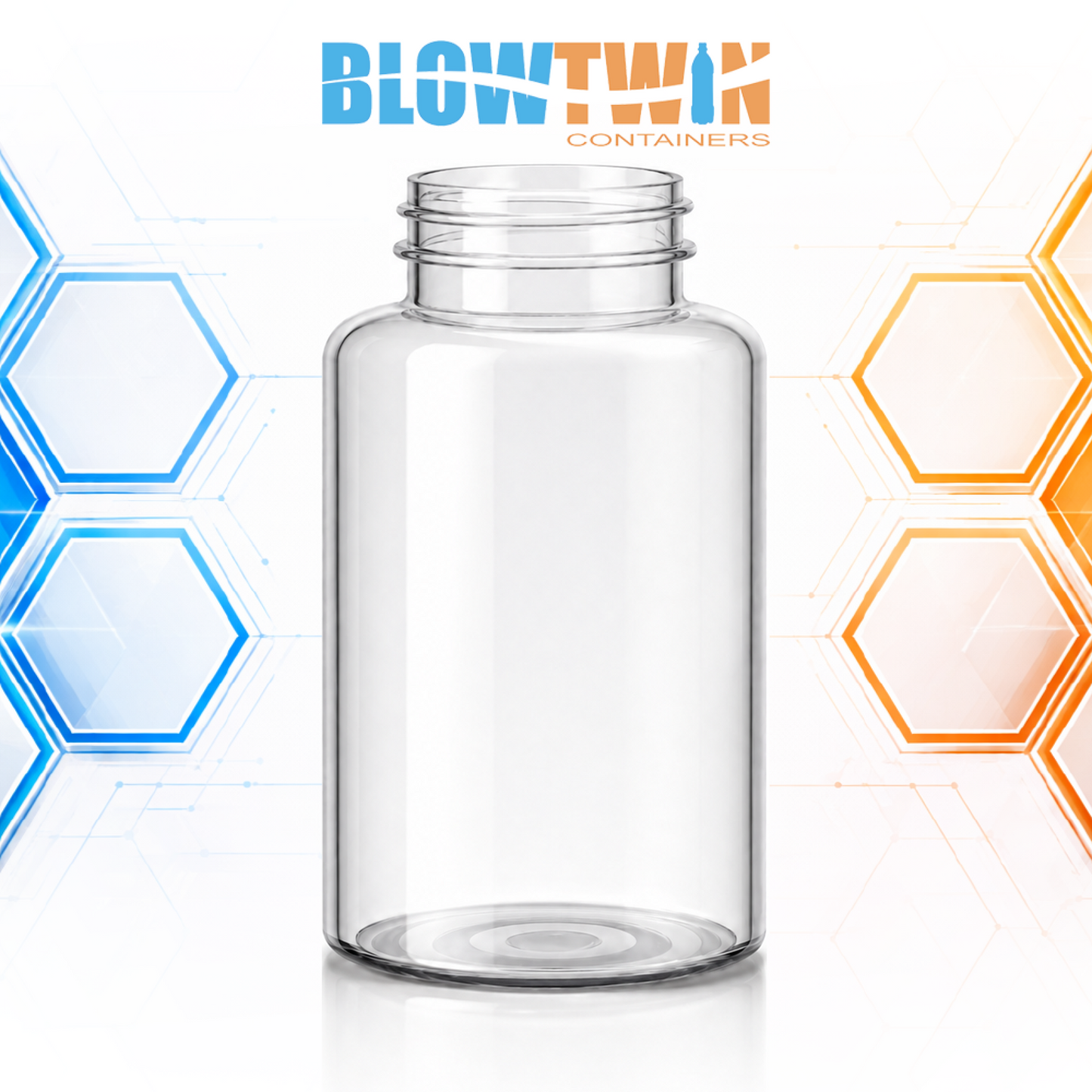 400cc clear PET plastic pill packer bottle 45-400 neck finish
