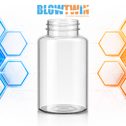 400cc clear PET plastic pill packer bottle 45-400 neck finish