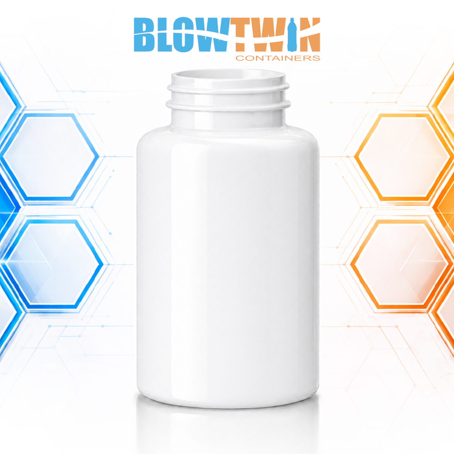 400cc white PET plastic pill packer bottle 45-400 neck finish